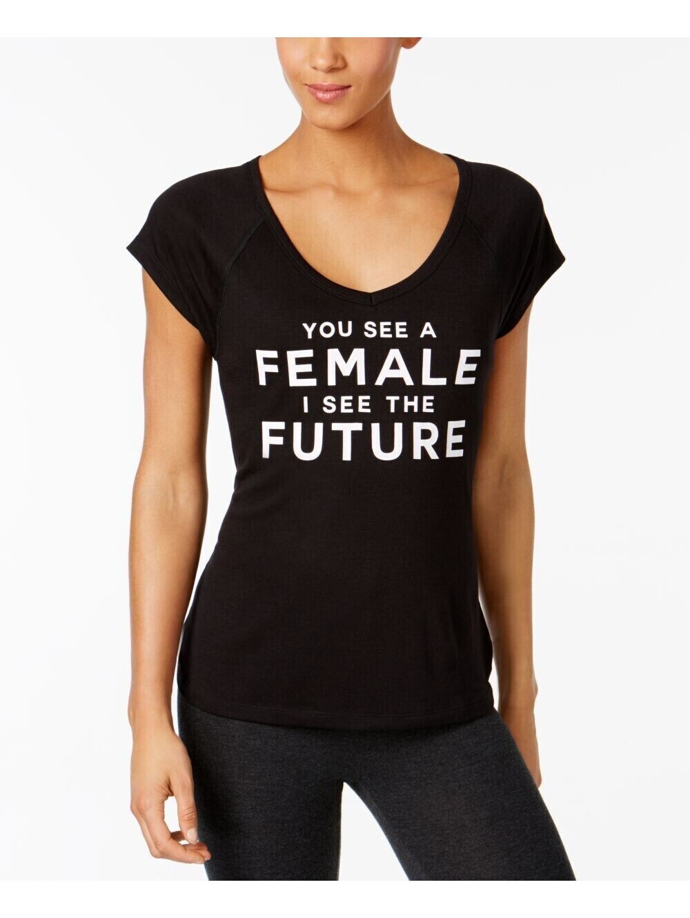 Ideology Womens You See A Female Graphic T-Shirt Size XS